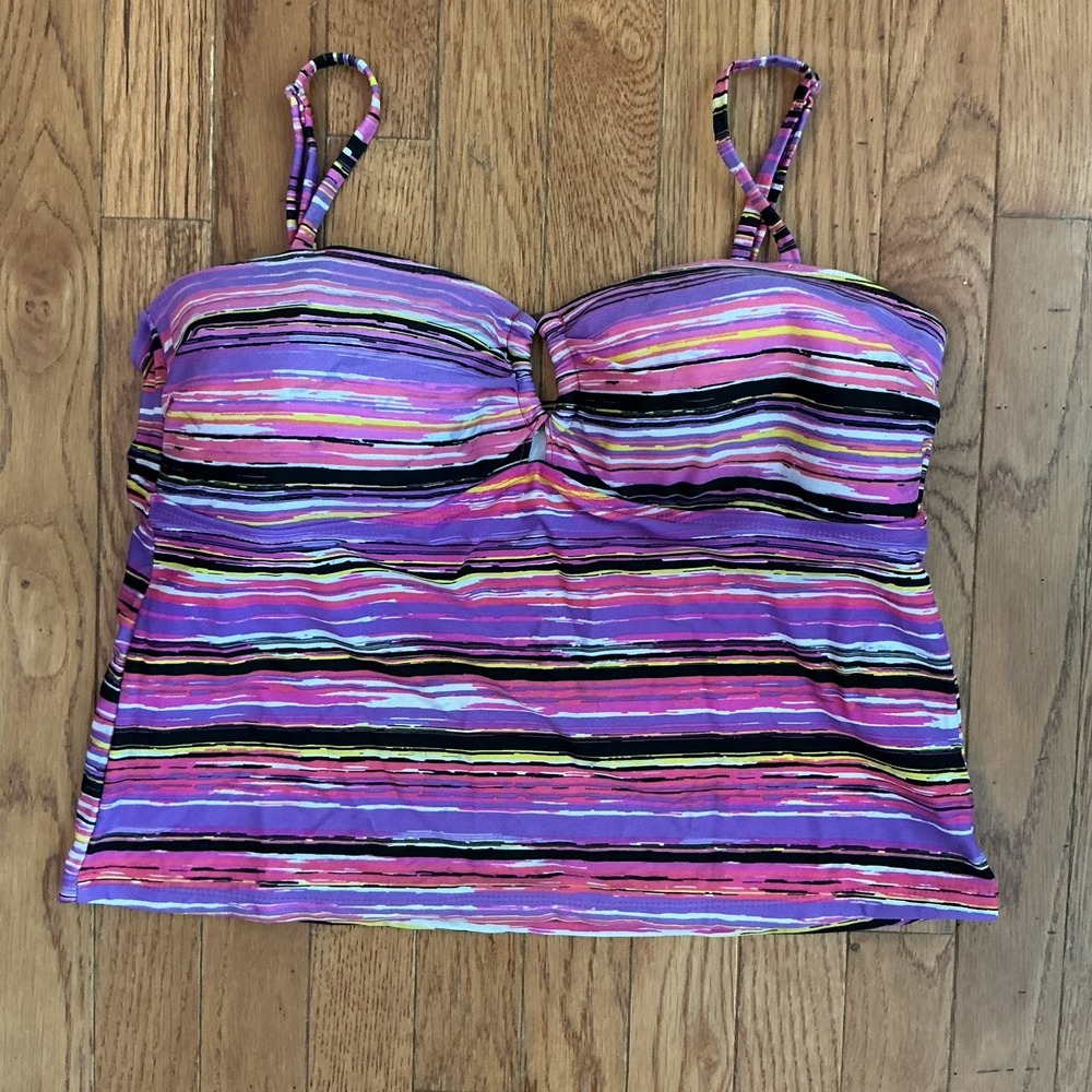 Catalina Women's Swimwear Swim Top Striped Swimwear Multicolor Size Large